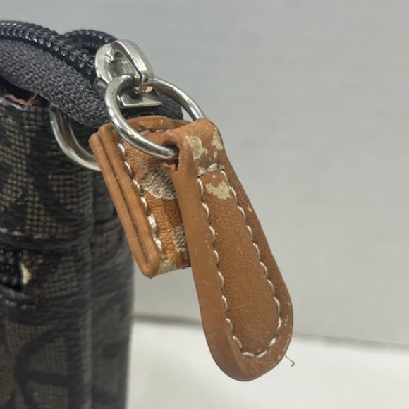 Giani Bernini Brown Block Signature Zip Wallet Clutch Small Purse 7.5"x5.25" - Picture 11 of 14